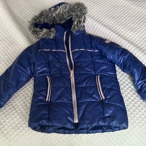 Espeit puffer jacket with faux fur lined hood